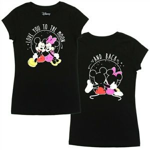 MICKEY/MINNIE Girls 4-14 Front/Back Print T-Shirt 